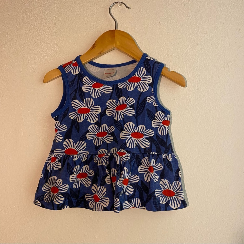 Hanna Andersson Blue Floral Tank Top